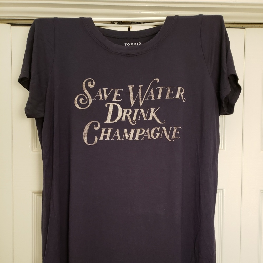 Torrid Save Water Drink Champagne Tee